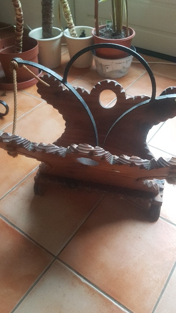 Houten krantenstandaard, vintage, houten lectuurbak, Ophalen of Verzenden, Gebruikt, Hout