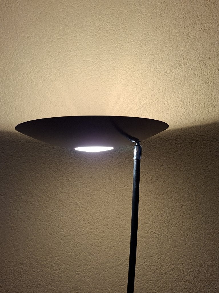 Vintage Hala Zeist rode vloerlamp, uplighter., Huis en Inrichting, Lampen | Vloerlampen, Ophalen, Vintage, Zo goed als nieuw, Metaal