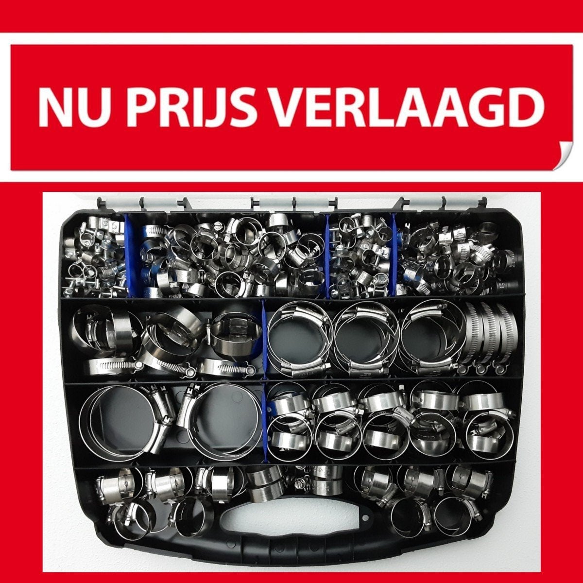 Assortimentskoffer met RVS slangklemmen > Hi-Grip < RE GE 10, Ophalen of Verzenden, Nieuw, Overige typen, Rvs