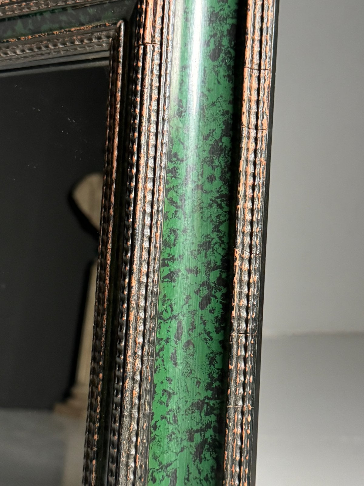 Ripple frame spiegel 20e eeuw, Ophalen, Rechthoekig, Minder dan 50 cm