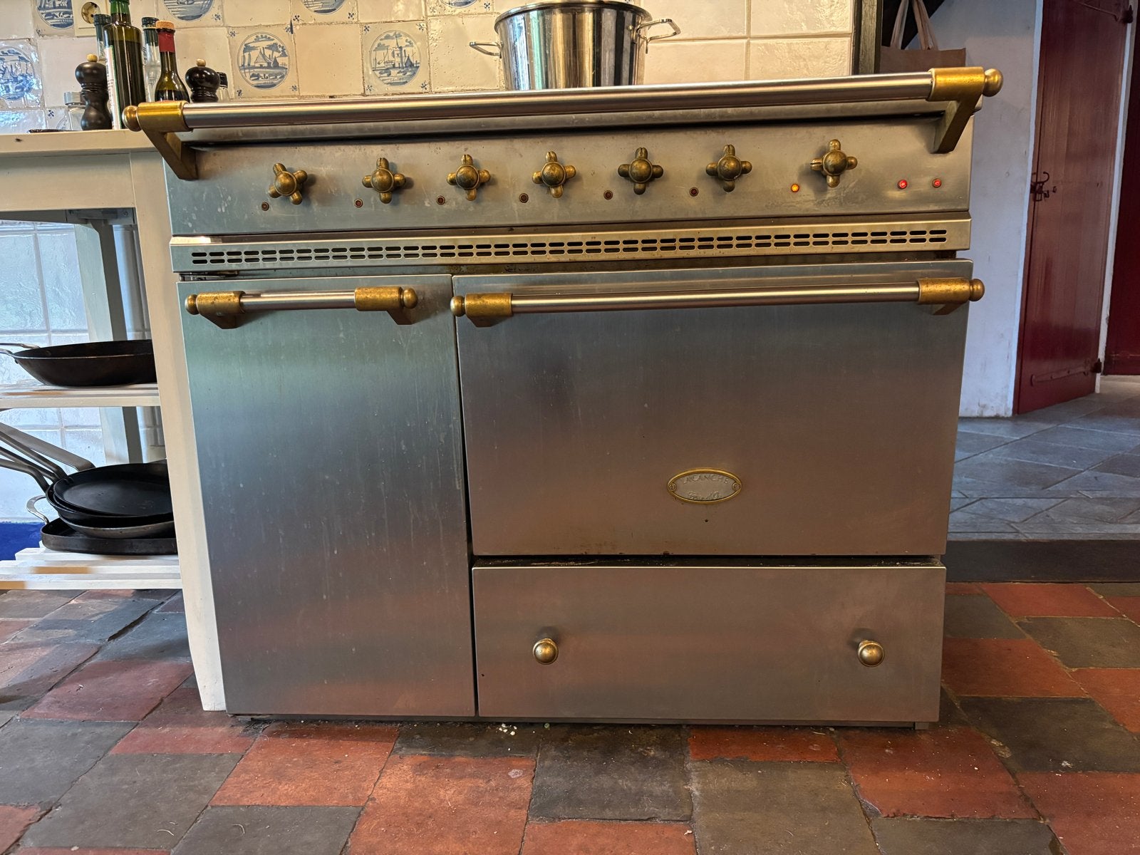 La Canche keramisch fornuis, 100cm, 2 ovens, 5 pits, Witgoed en Apparatuur, Fornuizen, Ophalen, Gebruikt, Warmhoudplaat, 60 cm of meer