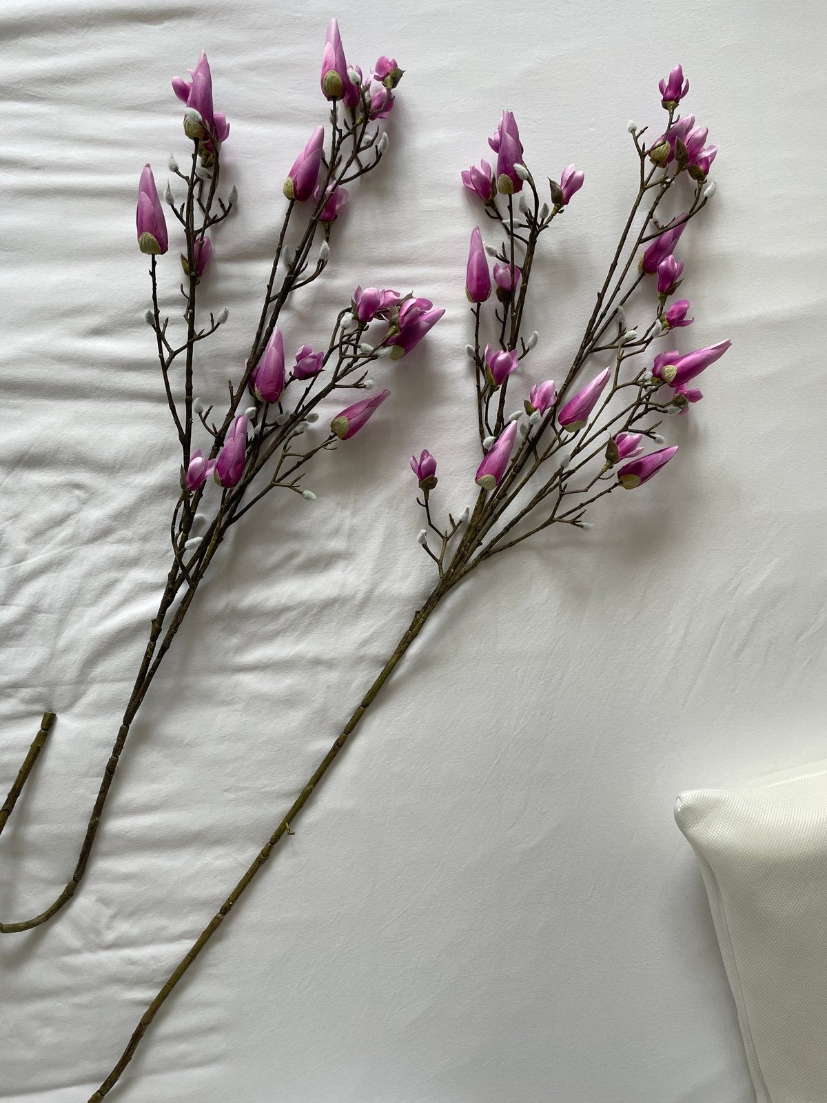 2x Zijden Magnolia Takken - 120 cm - Kunstbloemen, Ophalen, Binnen, Roze, Kunsttak