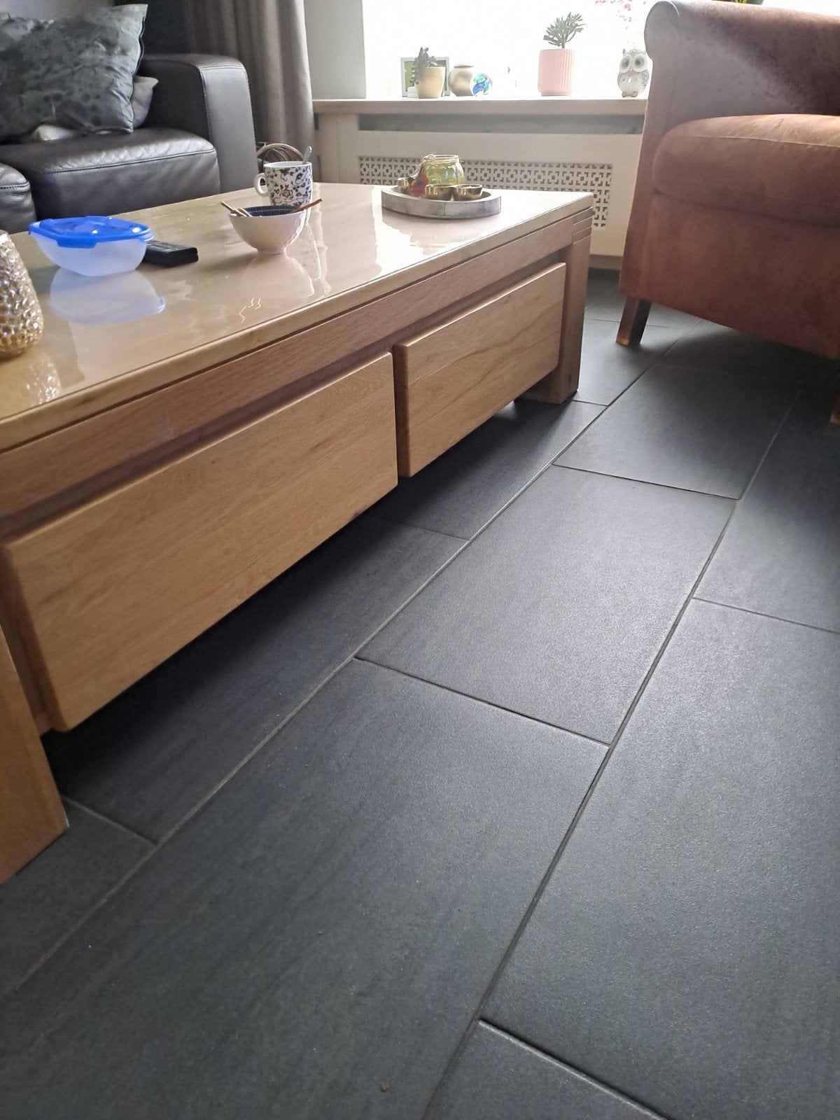 Eiken salontafel met lades (140x70 cm), Ophalen, Gebruikt, 100 tot 150 cm, Eikenhout