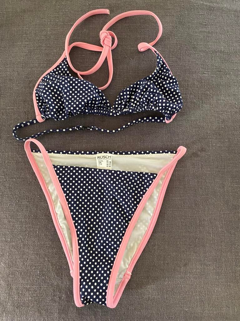 ROSCH bikini blauw wit bolletje NL 36 / S NIEUW, ROSCH, Nieuw, Bikini, Verzenden
