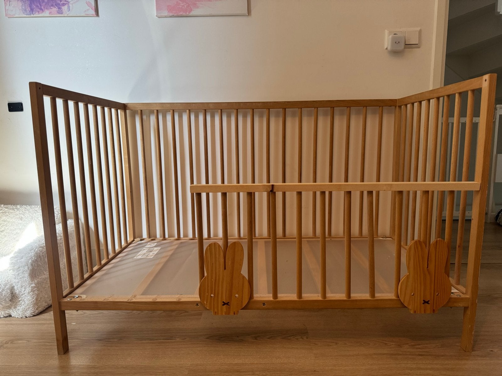 IKEA ledikant omgebouwd naar peuterbedje, Ophalen, Gebruikt, 70 tot 85 cm, 140 tot 160 cm