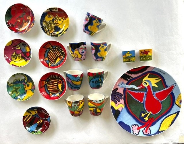 Corneille servies, 16 stuks, gaaf, Ophalen, Meerkleurig, Steen/keramiek