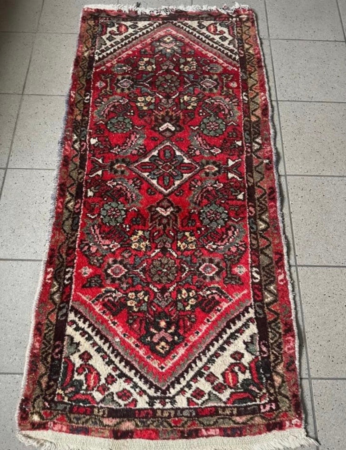 Handgeknoopt loper 71cm x 153cm kleed tapijt antiek orient, 200 cm of meer, Zo goed als nieuw, Rechthoekig, 50 tot 100 cm