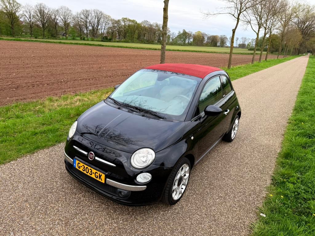 Fiat 500 1.4 16V Cabrio, Airco, PDC, Inruil mogelijk, 31 €/maand, 4 cilinders, Cabriolet, Zwart