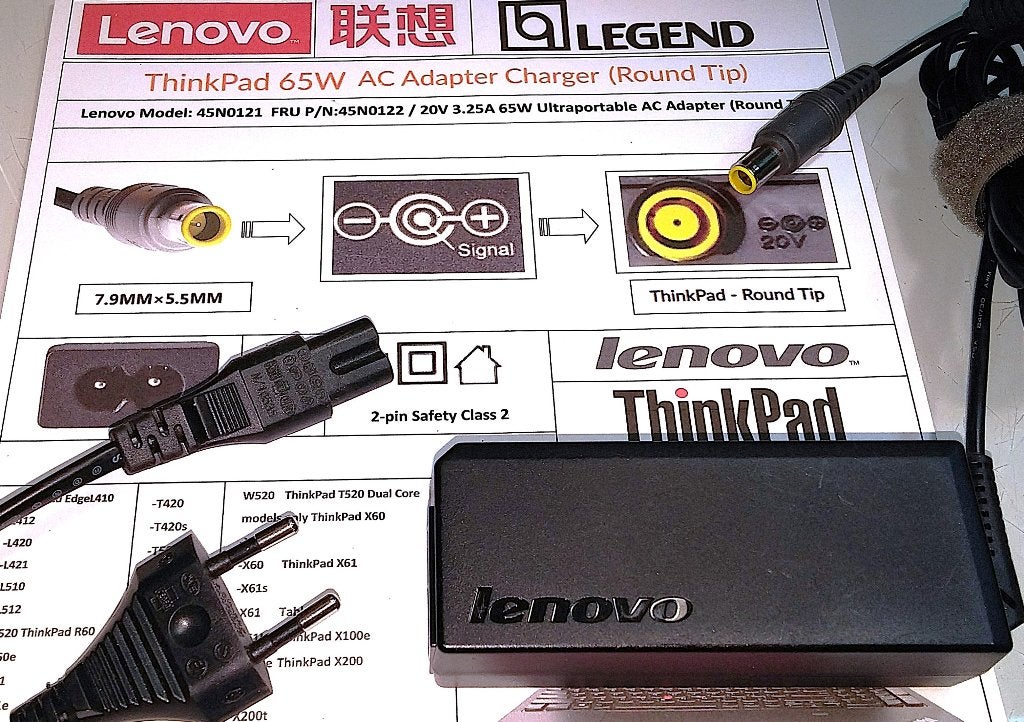 Lenovo Thinkpad 20V 3.25A 65W IBM Adapter Lader +Netcable C7, Ophalen of Verzenden, Zo goed als nieuw, Lenovo origineel