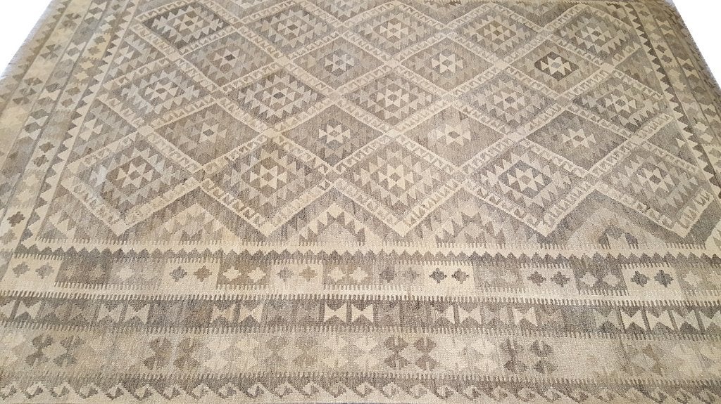 Perzisch tapijt natuurlijke Afghaan kelim 300x247/Vloerkleed, Www.simatapijten.nl, Beige, 150 tot 200 cm, Ophalen of Verzenden