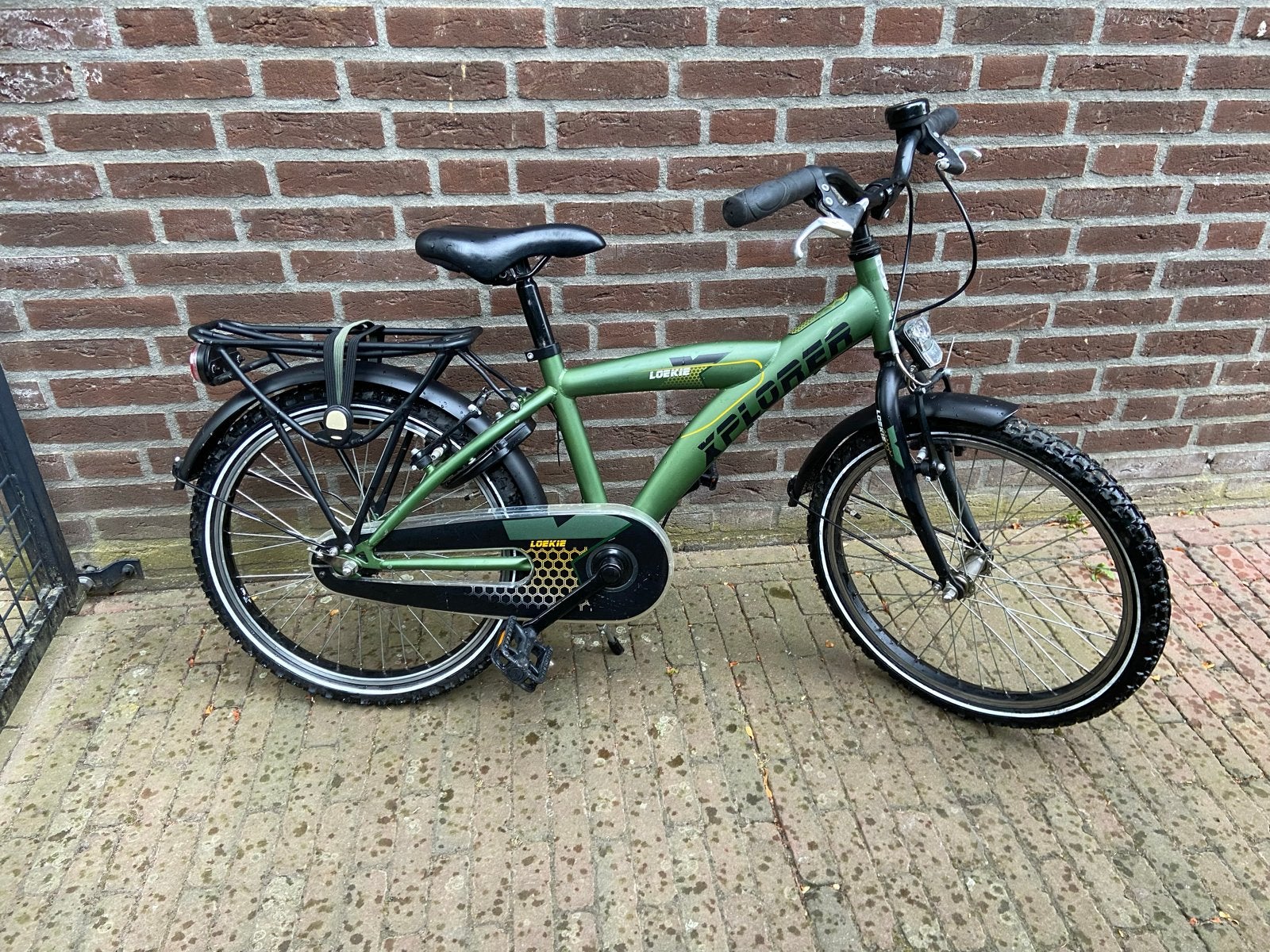 Stoere groene kinderfiets - Loekie Explorer 20 inch, Ophalen, Gebruikt, Velgrem, 20 inch of meer