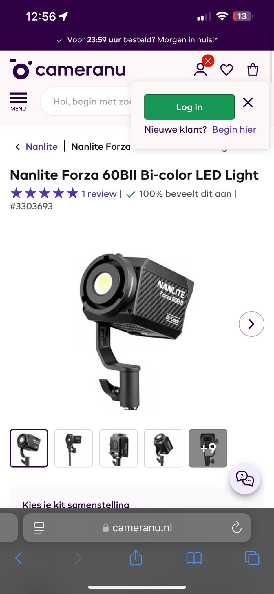 Nanlite Forza 60BII Bi-color LED Light / met stand, Audio, Tv en Foto, Fotografie | Fotostudio en Toebehoren, Ophalen, Nieuw, Dimbaar