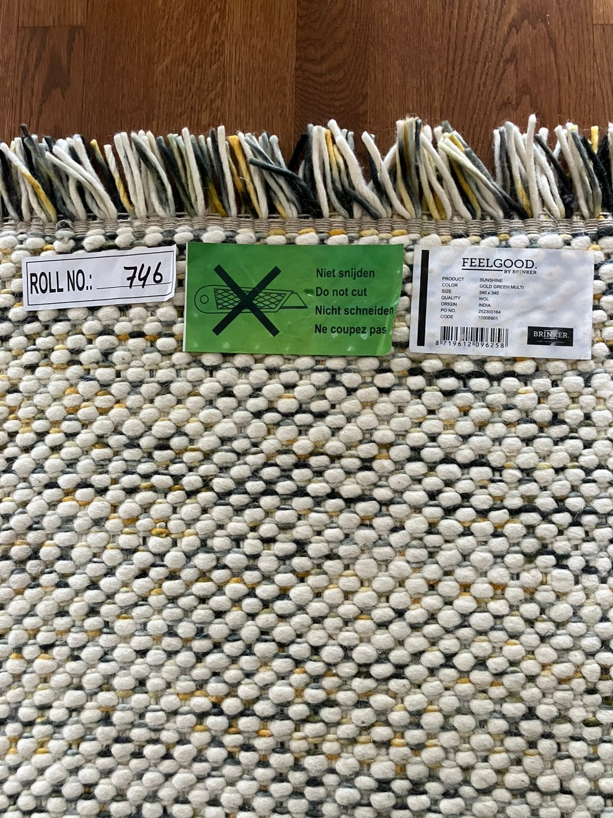 Wollen vloerkleed “Brinker” 240x340, Ophalen, Zo goed als nieuw, Rechthoekig, 200 cm of meer