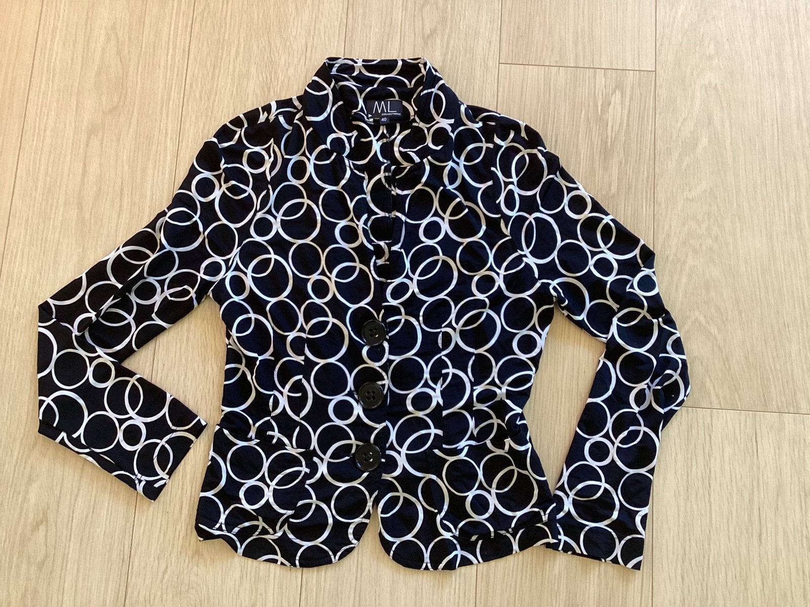 Mooie blazer van ML Collection maat 40, Ophalen of Verzenden, Zo goed als nieuw, Maat 38/40 (M), Zwart