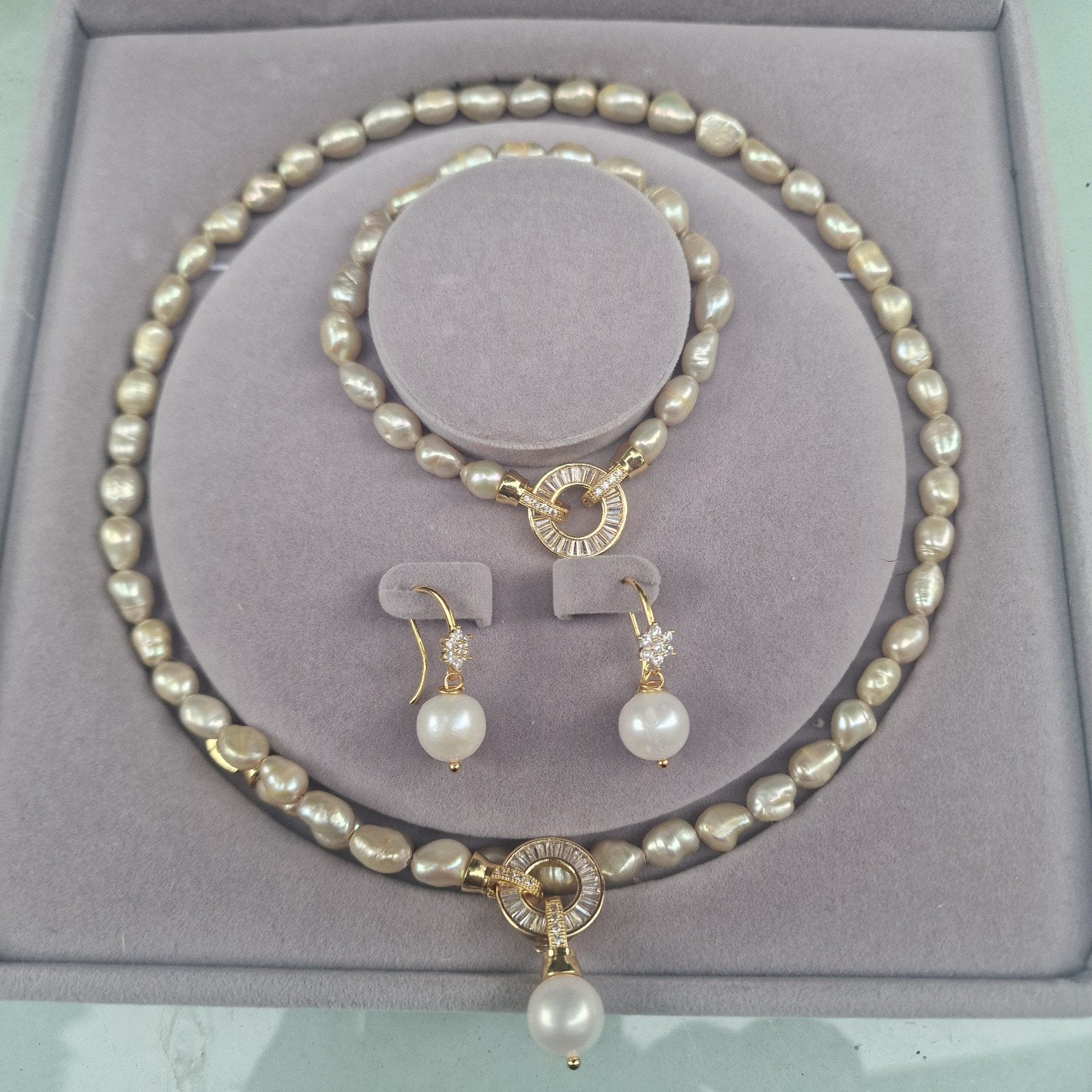 echte parel sieraden set, Ophalen of Verzenden