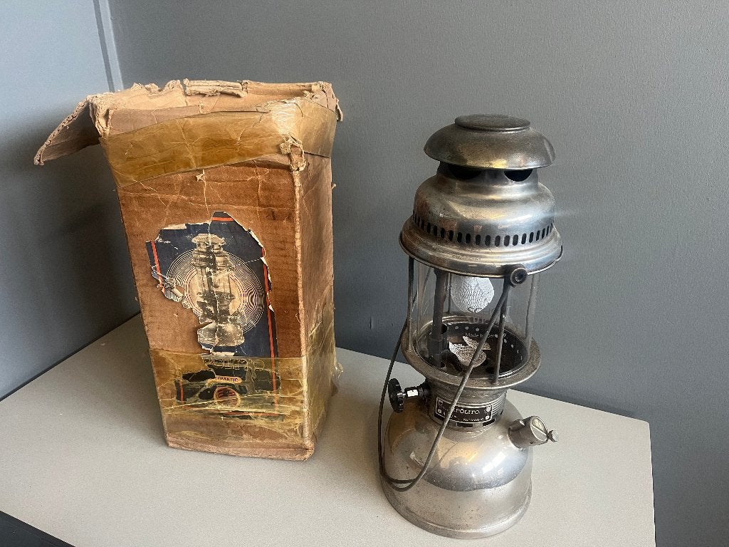 Hipolito H-502 petroleum druklamp, Antiek en Kunst, Antiek | Lampen, Ophalen of Verzenden