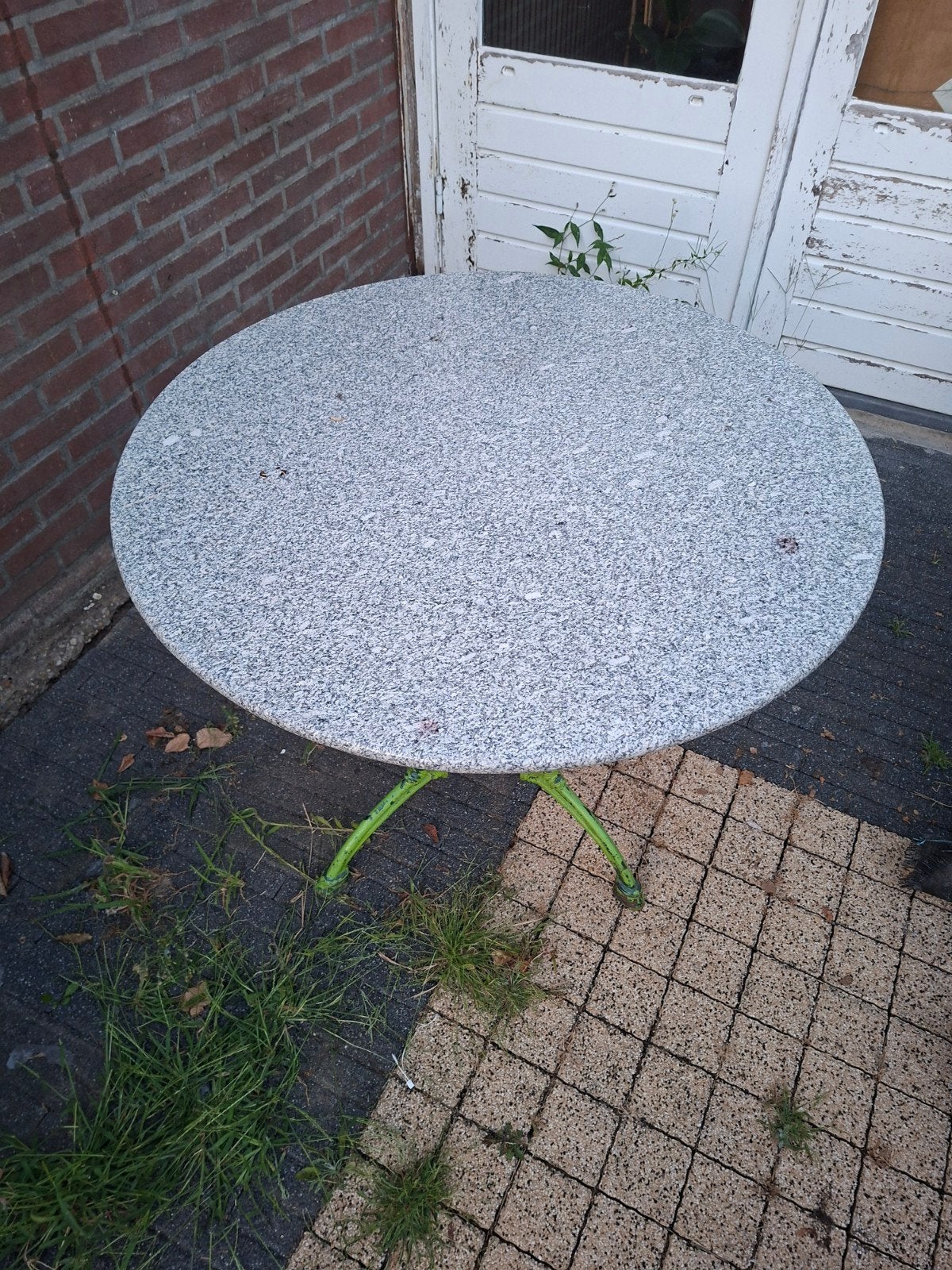 Ronde buiten tafel met granieten blad - Ø 90 cm, Ophalen, Gebruikt, Rond, Overige materialen