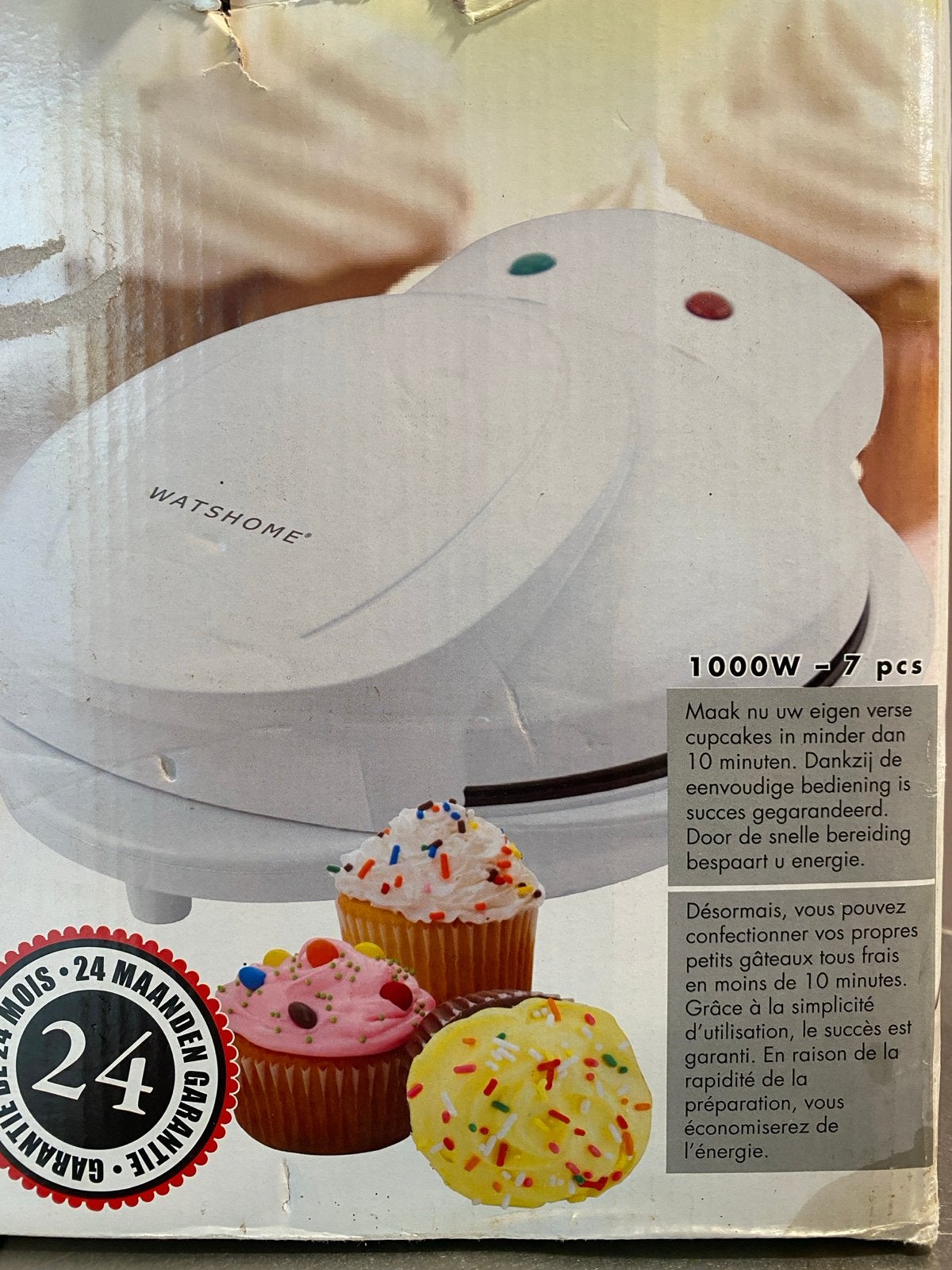 WATSHOME Cupcake Maker 1000W - 7 cupcakes, Ophalen, Zo goed als nieuw
