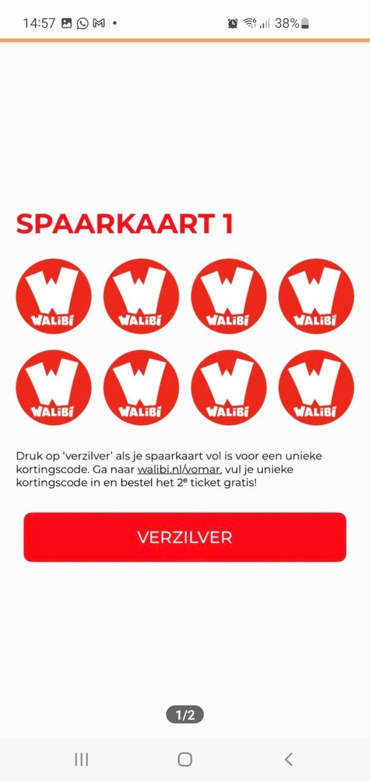 Walibi 2e kaartje gratis 1+1 vomar actie, Tickets en Kaartjes, Recreatie | Pretparken en Attractieparken, Twee personen, Kortingskaart