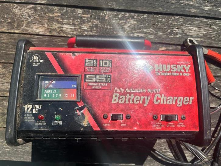 Husky Acculader 12V - 2/10/55 Amp - Gebruikt USA stekker, Ophalen of Verzenden, Gebruikt