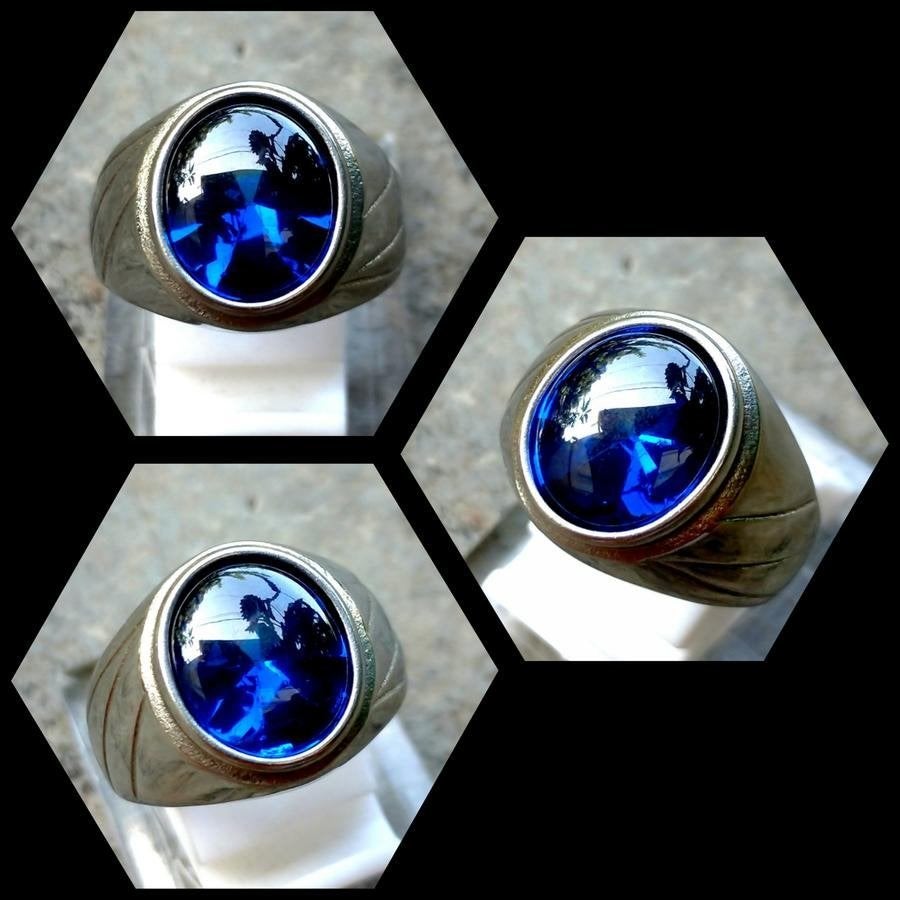 Elegante Zilveren Ring met Fascinerende Koningssaffier CAR60, Sieraden, Tassen en Uiterlijk, Ringen, Overige materialen, 20 of groter