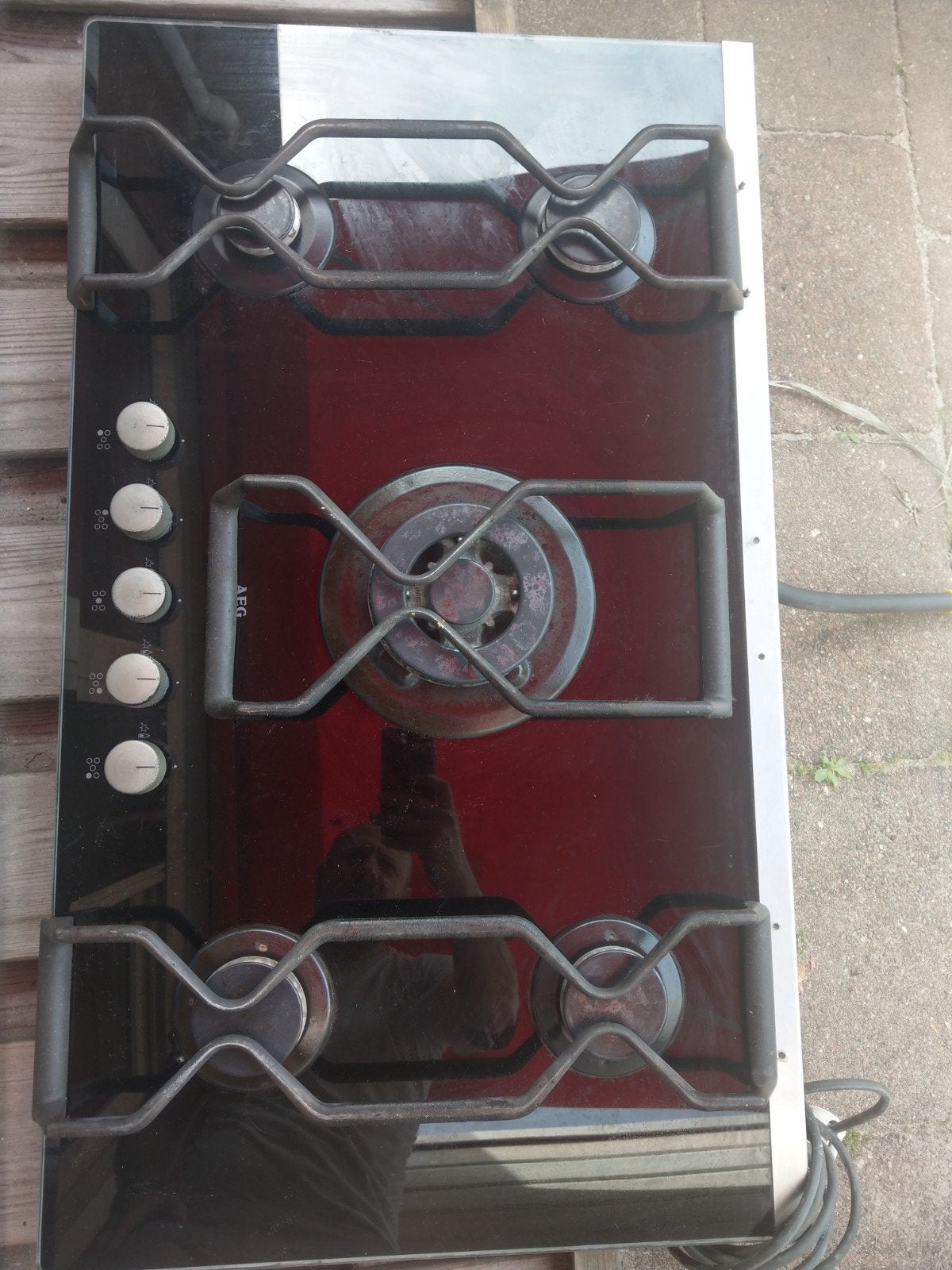 AEG H9GF5TCX-XN/NI046ca Gas Kookplaat - 3 Pitten, Gebruikt, Ophalen of Verzenden, Inbouw, Gas