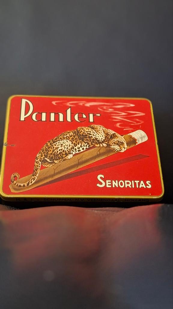 Vintage Panter Sigaren Senoritas Blikje - H. & J. van Schupp, Ophalen of Verzenden, Gebruikt, Overige