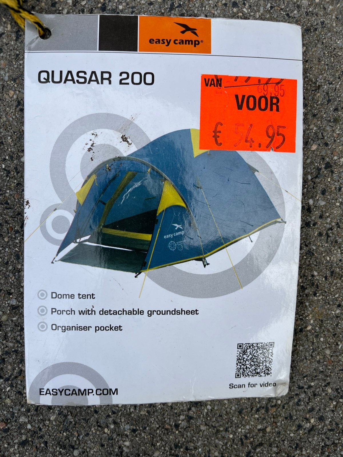 Easy Camp Quasar 200 Koepeltent - Compact & Lichtgewicht, Ophalen of Verzenden, Gebruikt, Tot en met 2