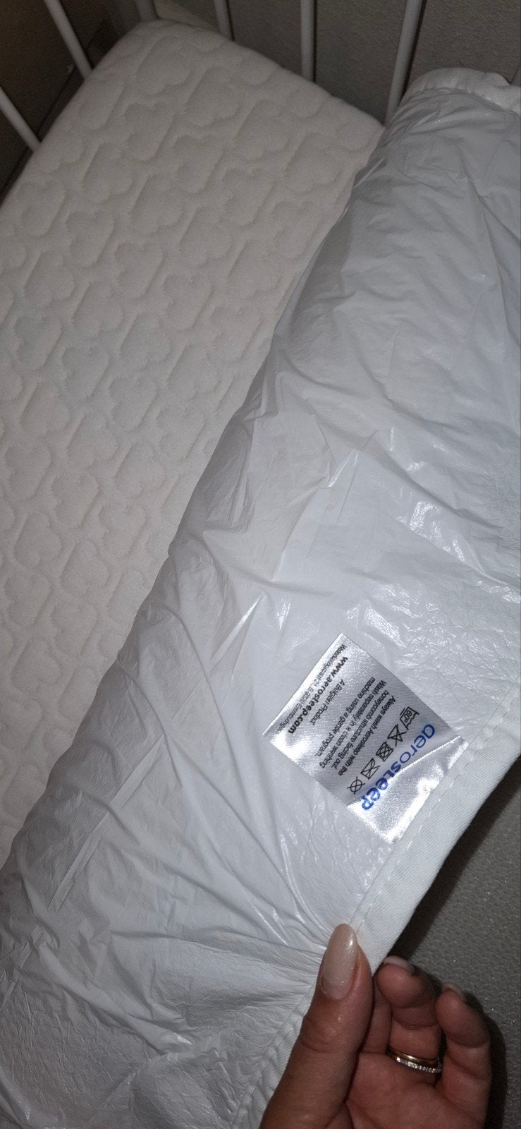 Prachtig ledikant 60x120 met Aerosleep matras en beschermer, Ophalen, Zo goed als nieuw, Minder dan 140 cm, Matras