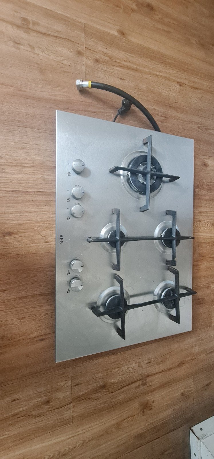 AEG RVS Gasfornuis met 5 Kookzones, Witgoed en Apparatuur, Kookplaten, Gebruikt, Ophalen of Verzenden, Inbouw, Gas