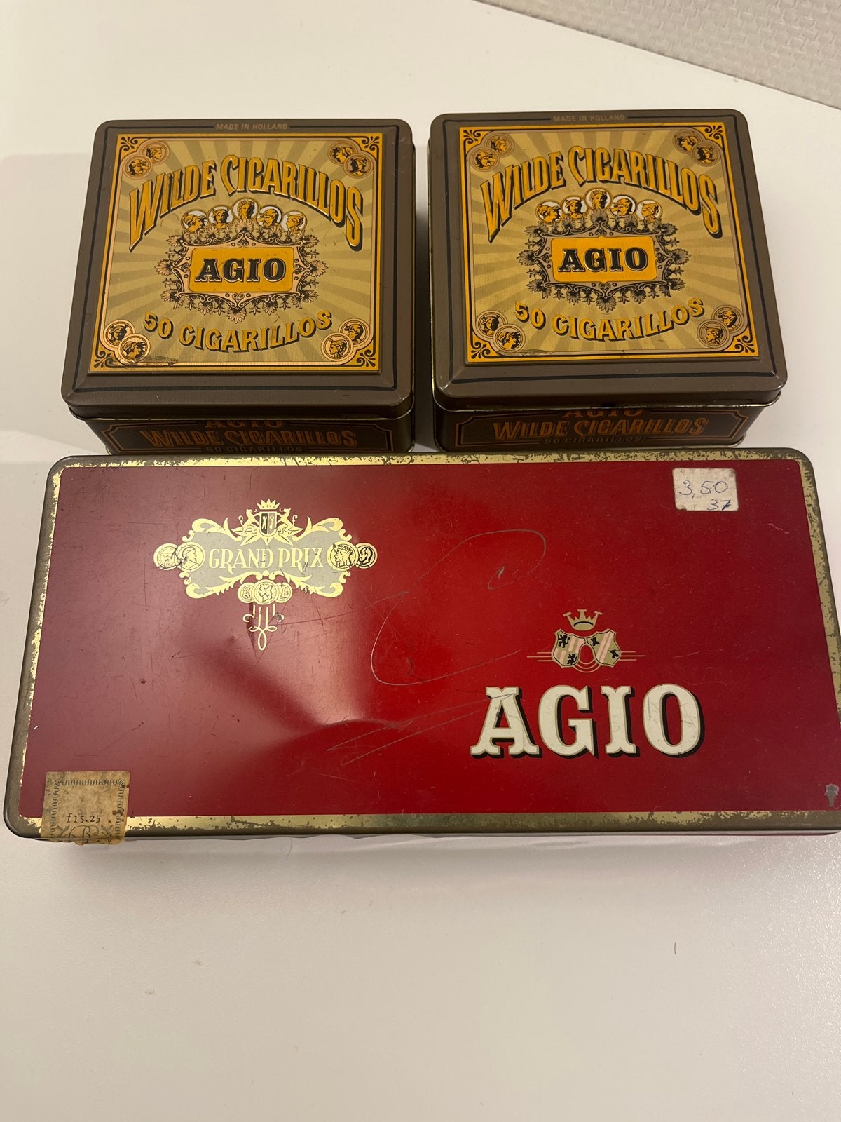 Vintage Agio Wilde Cigarillos en Grand Prix blikken, Verzamelen, Ophalen of Verzenden, Gebruikt, Overige, Overige merken