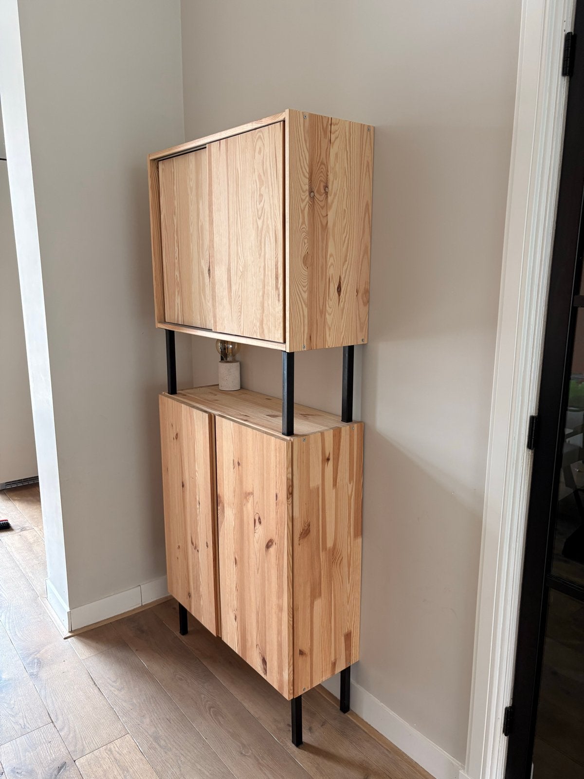 Houten kast IVAR met 2 delen en 4 planken - 80x30x187 cm, Ophalen, Zo goed als nieuw