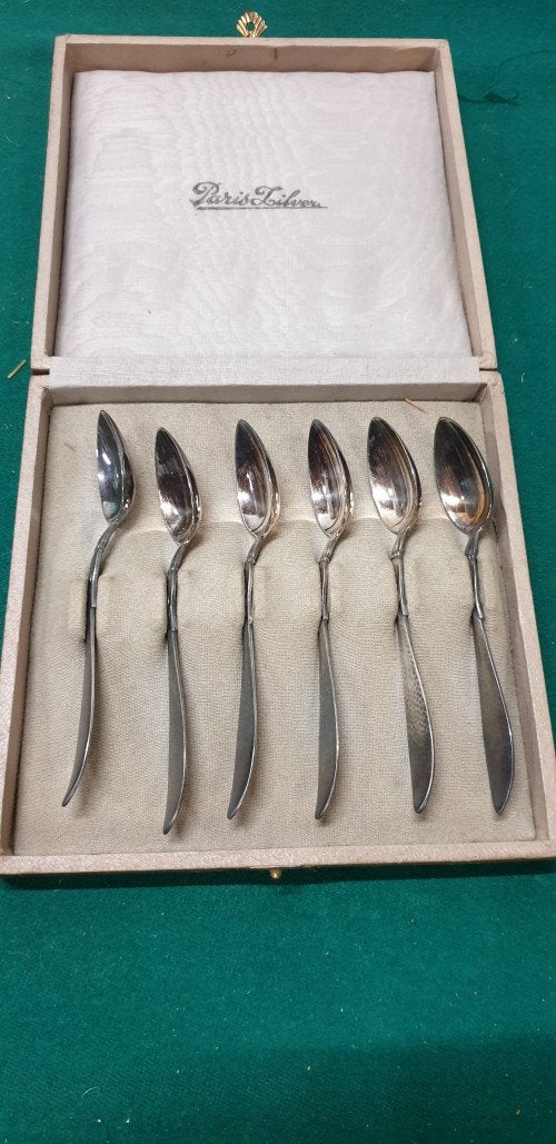 Koffie lepels verzilverd vintage paris zilver wellner, Ophalen of Verzenden, 'T Olde Gre-j, Info@toldegrej.nl, Endepoelstraat 20f Didam