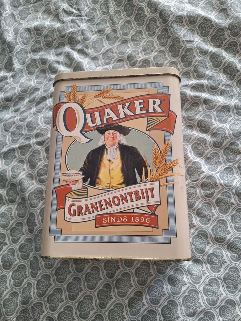 Vintage Quaker Granenontbijt Blik - Decoratief Verzamelobjec, Ophalen of Verzenden, Gebruikt, Overige, Overige merken