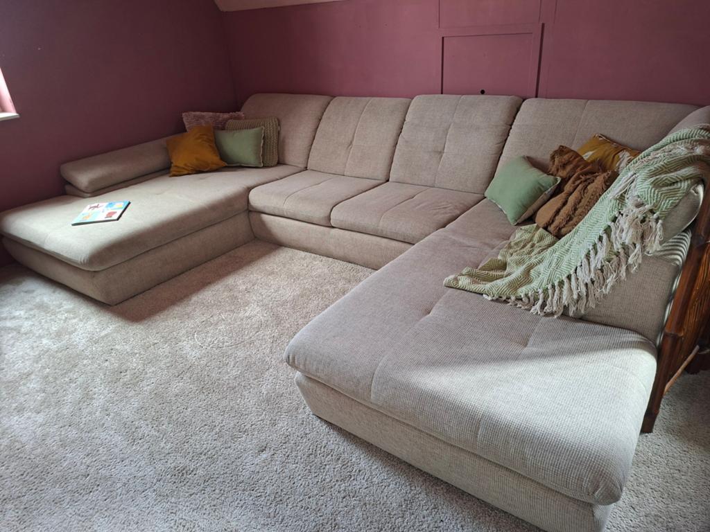 Grote U-vormige stoffen hoekbank - Zeer comfortabel, Huis en Inrichting, Ophalen, Hoekbank, 300 cm of meer, Zo goed als nieuw
