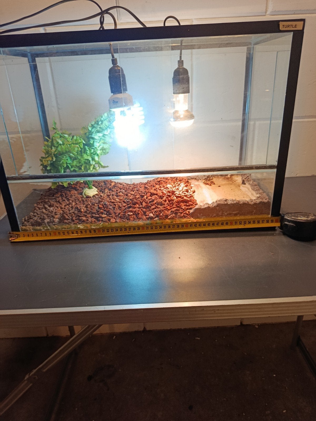 terarium 60x30x40  bijvoorbeeld voor schildpad.+warmte lamp, Ophalen of Verzenden, Gebruikt