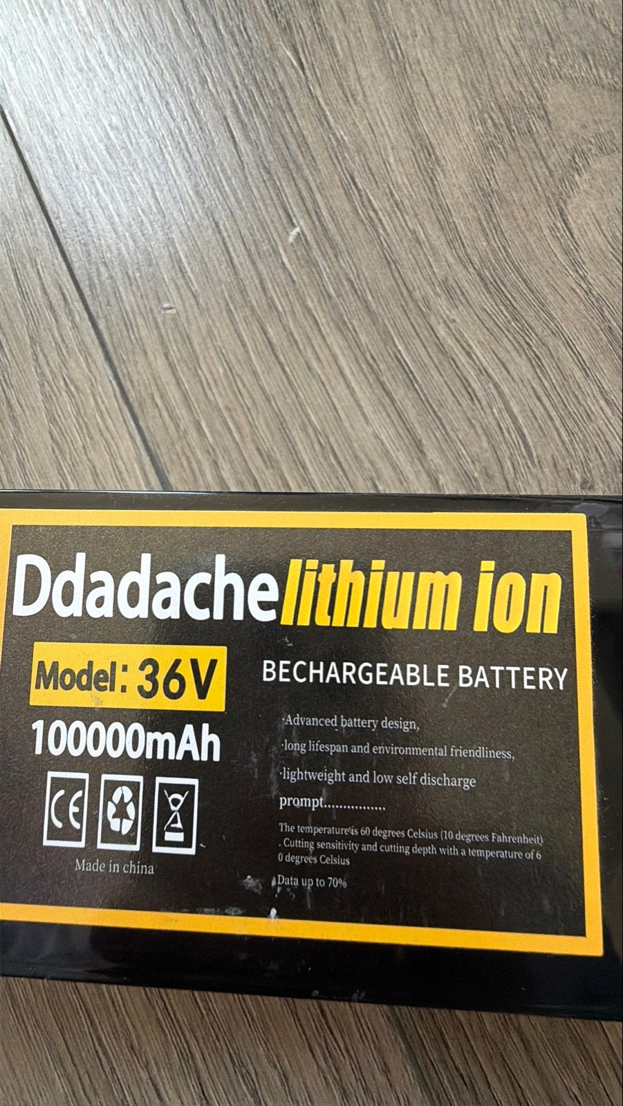 Ddadache Lithium Ion Accu 36V 100000mAh, Nieuw