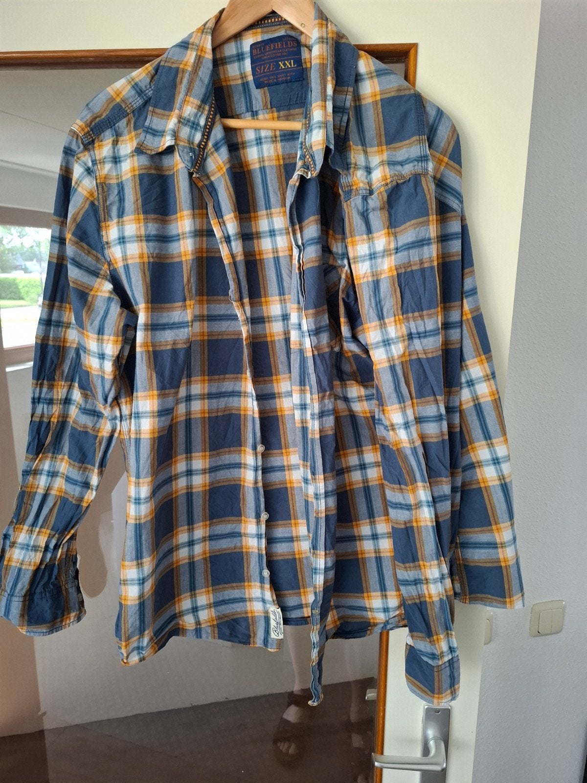Bluefields geruit overhemd XXL, Blauw, Bluefields, Ophalen of Verzenden, Zo goed als nieuw