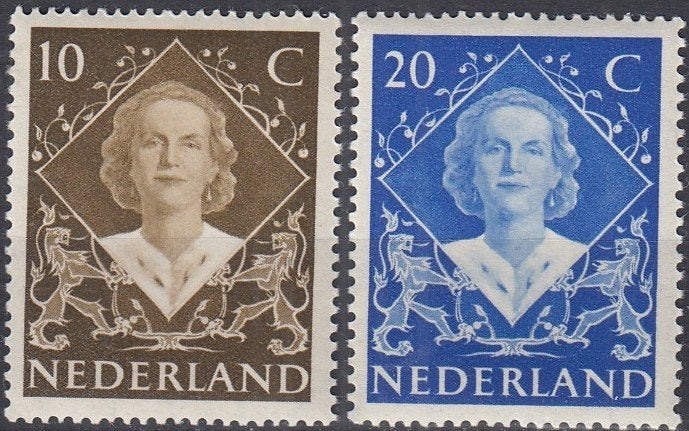 Nederland- 3.50.1- 1948- Inhuldigingszegels- NVPH-506-507- P, Postzegels en Munten, Ophalen of Verzenden, Na 1940, Postfris