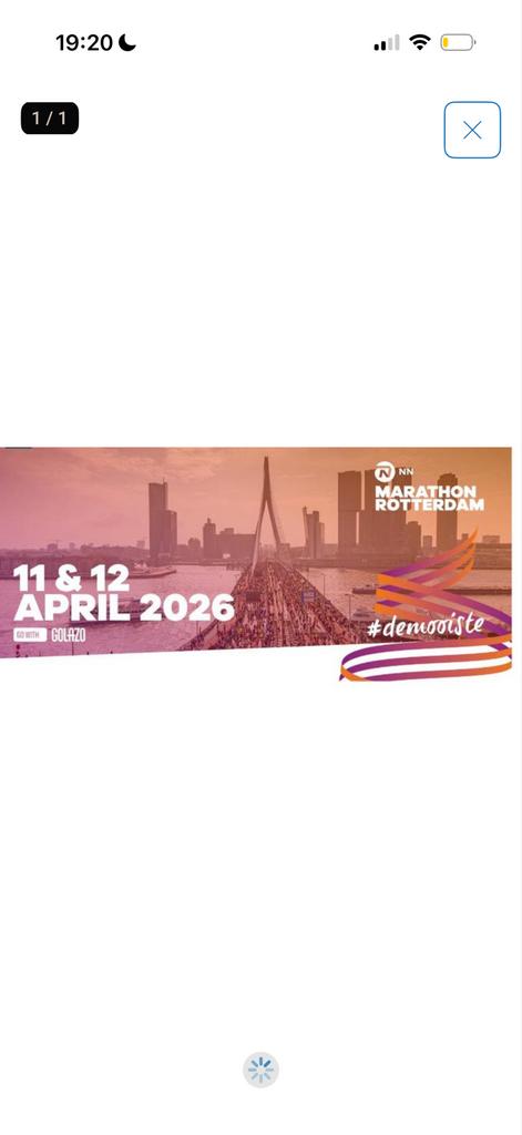Gezocht Rotterdam marathon 1km, Tickets en Kaartjes, Eén persoon, April
