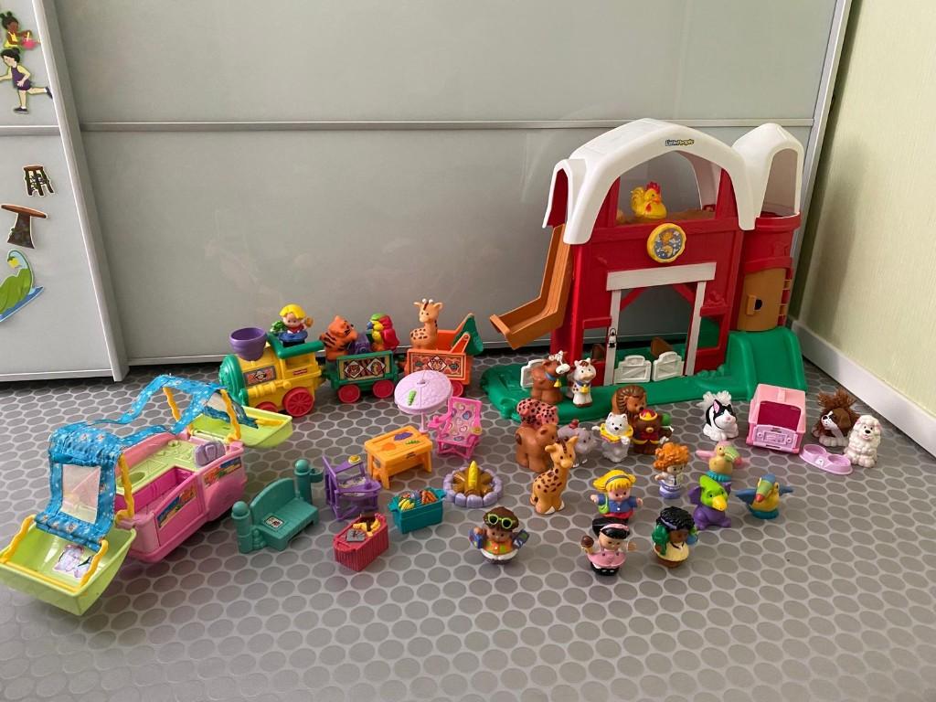 Fisher Price -Little People boerderij trein camping diertjes, Ophalen of Verzenden, Zo goed als nieuw, Speelset