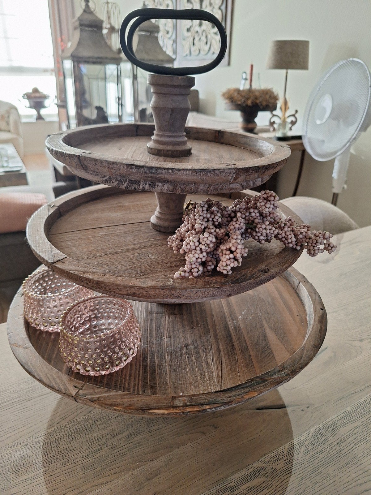 Houten etagere ,zeer mooi in landelijke stijl, Huis en Inrichting, Ophalen, Zo goed als nieuw