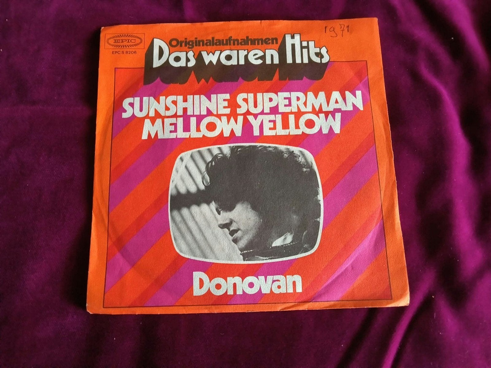 Donovan - Sunshine Superman / Mellow Yellow (EPIC 1971), Cd's en Dvd's, Gebruikt, Originele persing, 7 inch, Ophalen of Verzenden