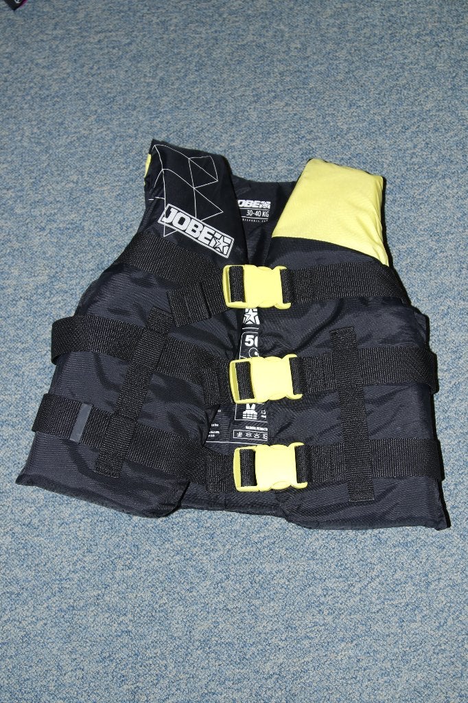 Zwemvest nylon Jobe 30 - 40 kg zwart geel, Kind, Nieuw, Reddingsvest of Zwemvest, Jobe