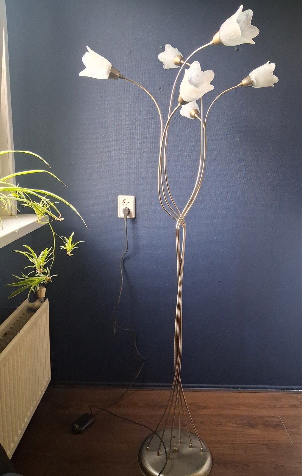 Vloerlamp met 6 kelkjes, Ophalen, Modern, Sfeervol, E14 (klein), Zo goed als nieuw