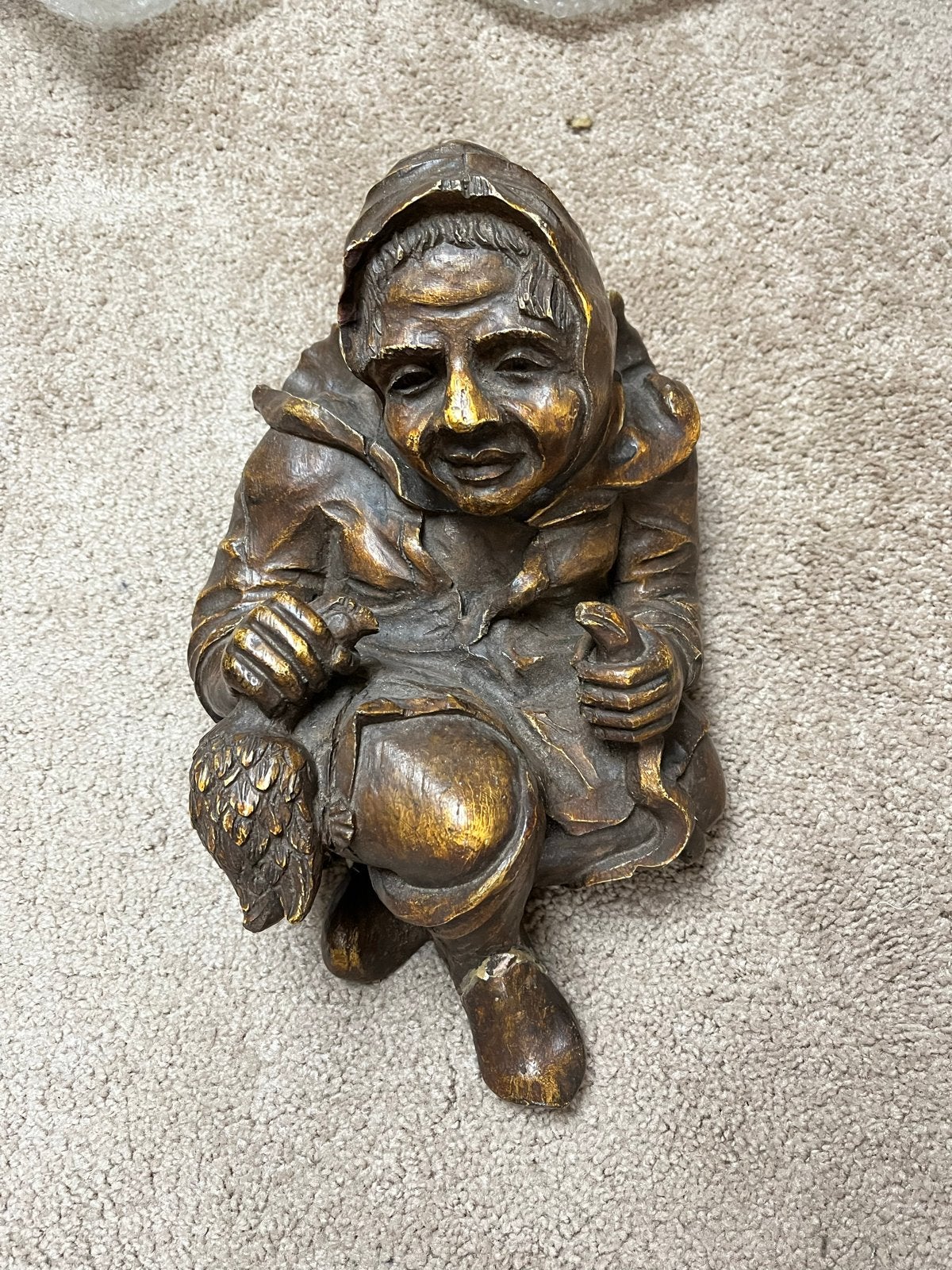 Vintage Gipsen Console - Monnik/Dwerg Figuur, Ophalen of Verzenden