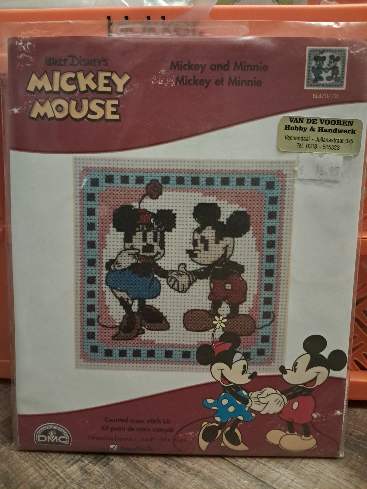 Borduurpakket Disney Mickey Mouse Kruissteekpakket - Nieuw, Ophalen of Verzenden, Nieuw