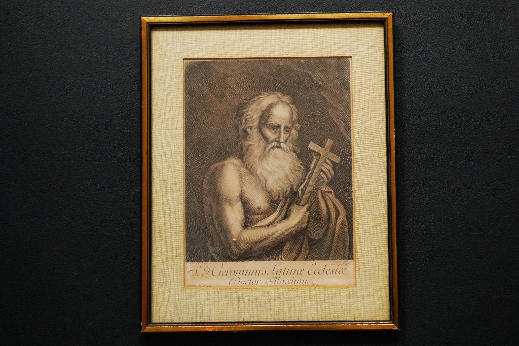 Gravure portret S. Hieronimus De Heilige Hiëronymus, Antiek en Kunst, Ophalen of Verzenden