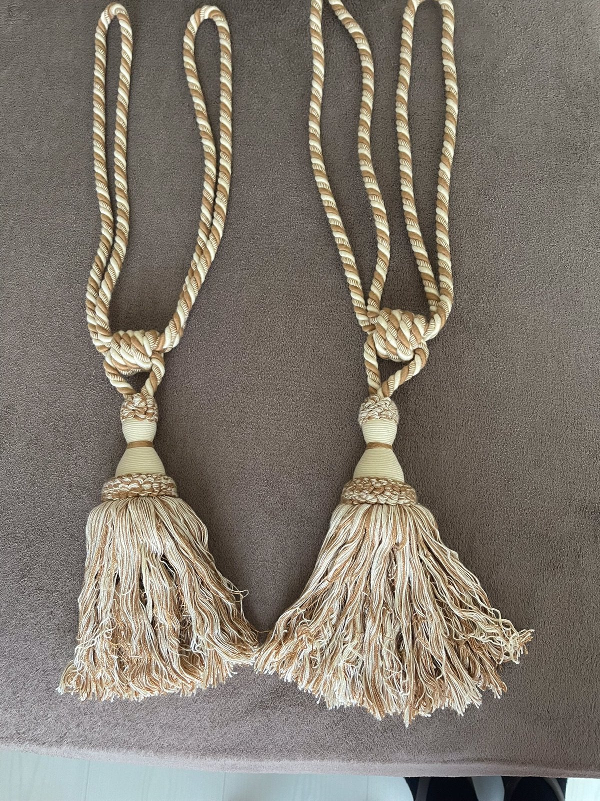 Mooie Embrasses/Gordijnkoorden/Kwasten, Beige, Zo goed als nieuw, Minder dan 100 cm, 50 tot 100 cm