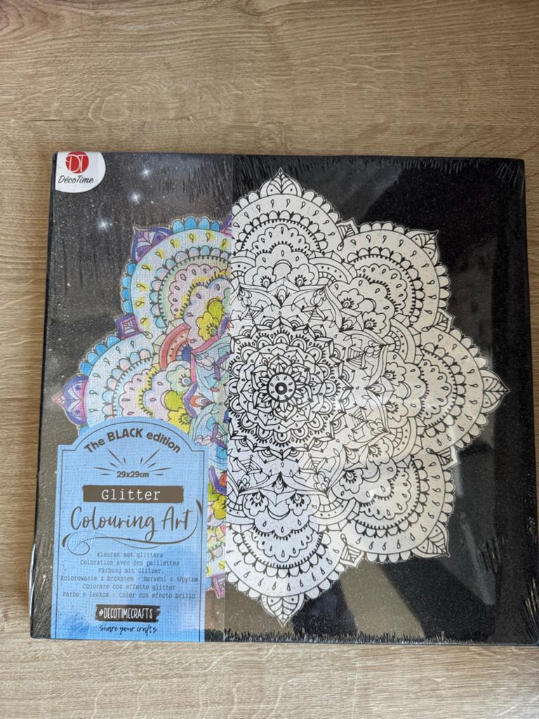 Nieuw Decotime Glitter Colouring Art Mandala Canvas, Ophalen of Verzenden, Nieuw, Doek